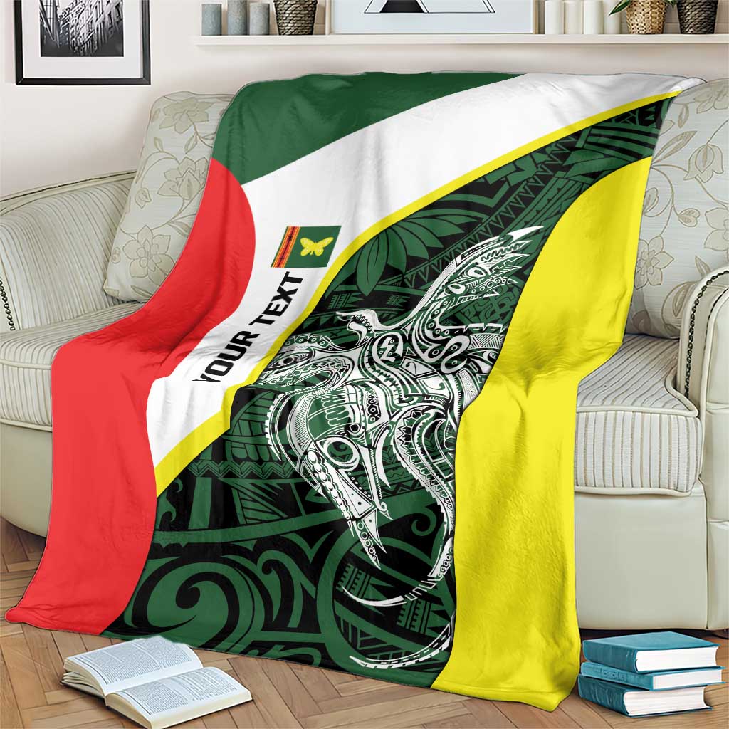 Personalised PNG Oro Province Blanket Bird of Paradise Tattoo Flag Motif - Polynesian Pride