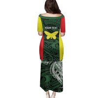 Personalised PNG Oro Province Family Matching Puletasi and Hawaiian Shirt Bird of Paradise Tattoo Flag Motif LT9 - Polynesian Pride