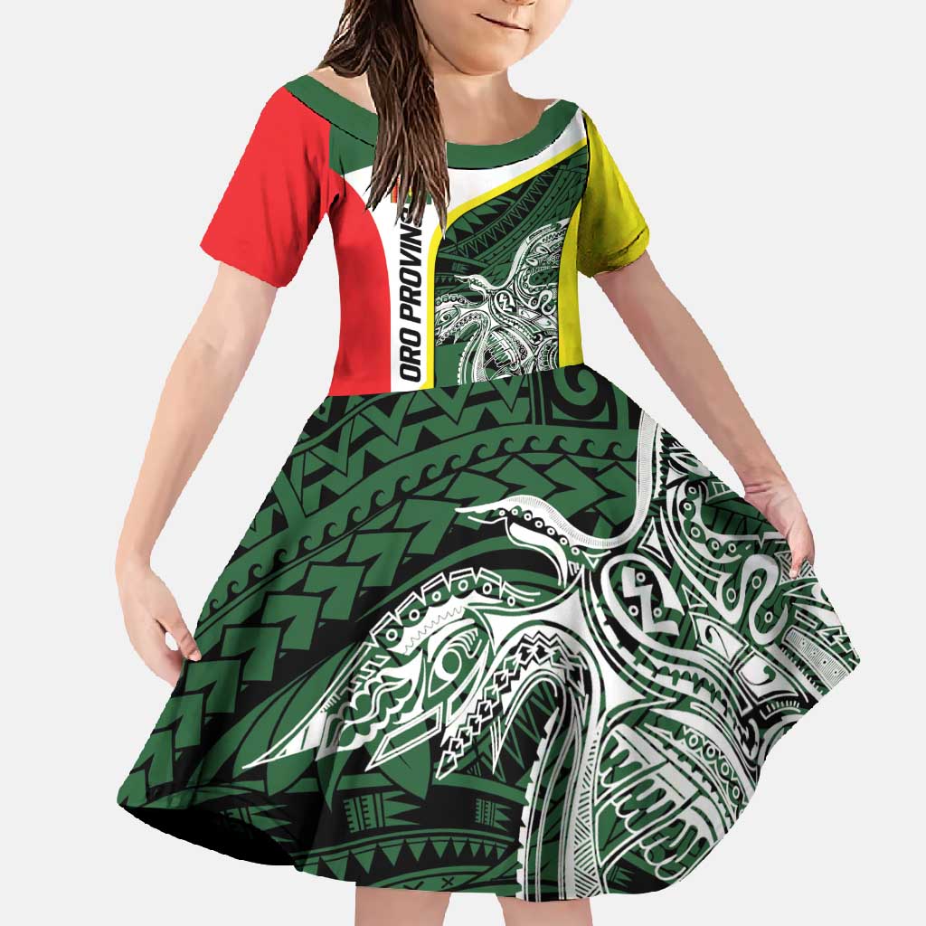 Personalised PNG Oro Province Family Matching Tank Maxi Dress and Hawaiian Shirt Bird of Paradise Tattoo Flag Motif - Polynesian Pride