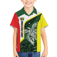 Personalised PNG Oro Province Family Matching Tank Maxi Dress and Hawaiian Shirt Bird of Paradise Tattoo Flag Motif - Polynesian Pride