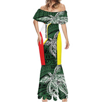 Personalised PNG Oro Province Mermaid Dress Bird of Paradise Tattoo Flag Motif - Polynesian Pride