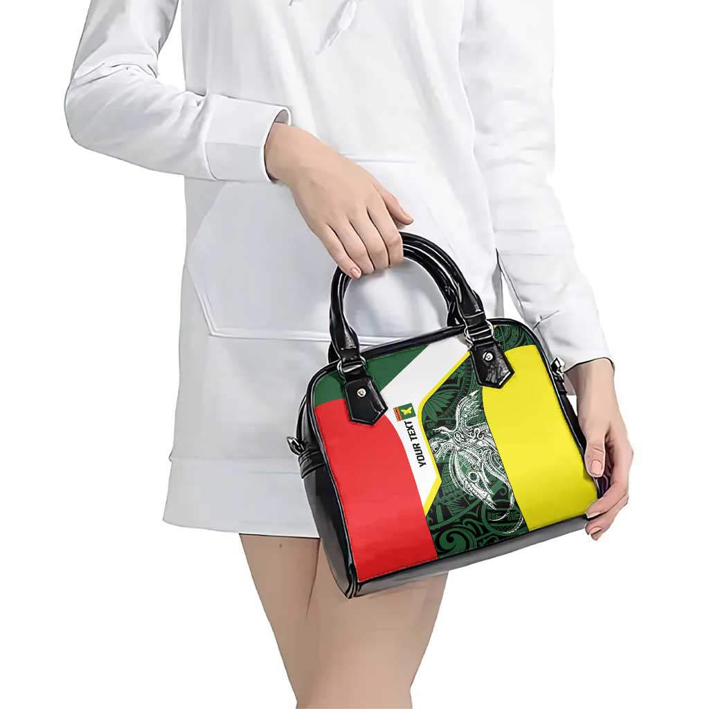 Personalised PNG Oro Province Shoulder Handbag Bird of Paradise Tattoo Flag Motif - Polynesian Pride