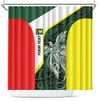 Personalised PNG Oro Province Shower Curtain Bird of Paradise Tattoo Flag Motif - Polynesian Pride
