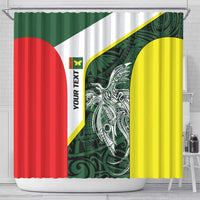 Personalised PNG Oro Province Shower Curtain Bird of Paradise Tattoo Flag Motif - Polynesian Pride