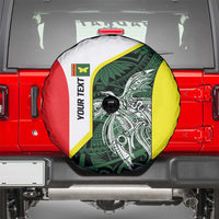 Personalised PNG Oro Province Spare Tire Cover Bird of Paradise Tattoo Flag Motif - Polynesian Pride