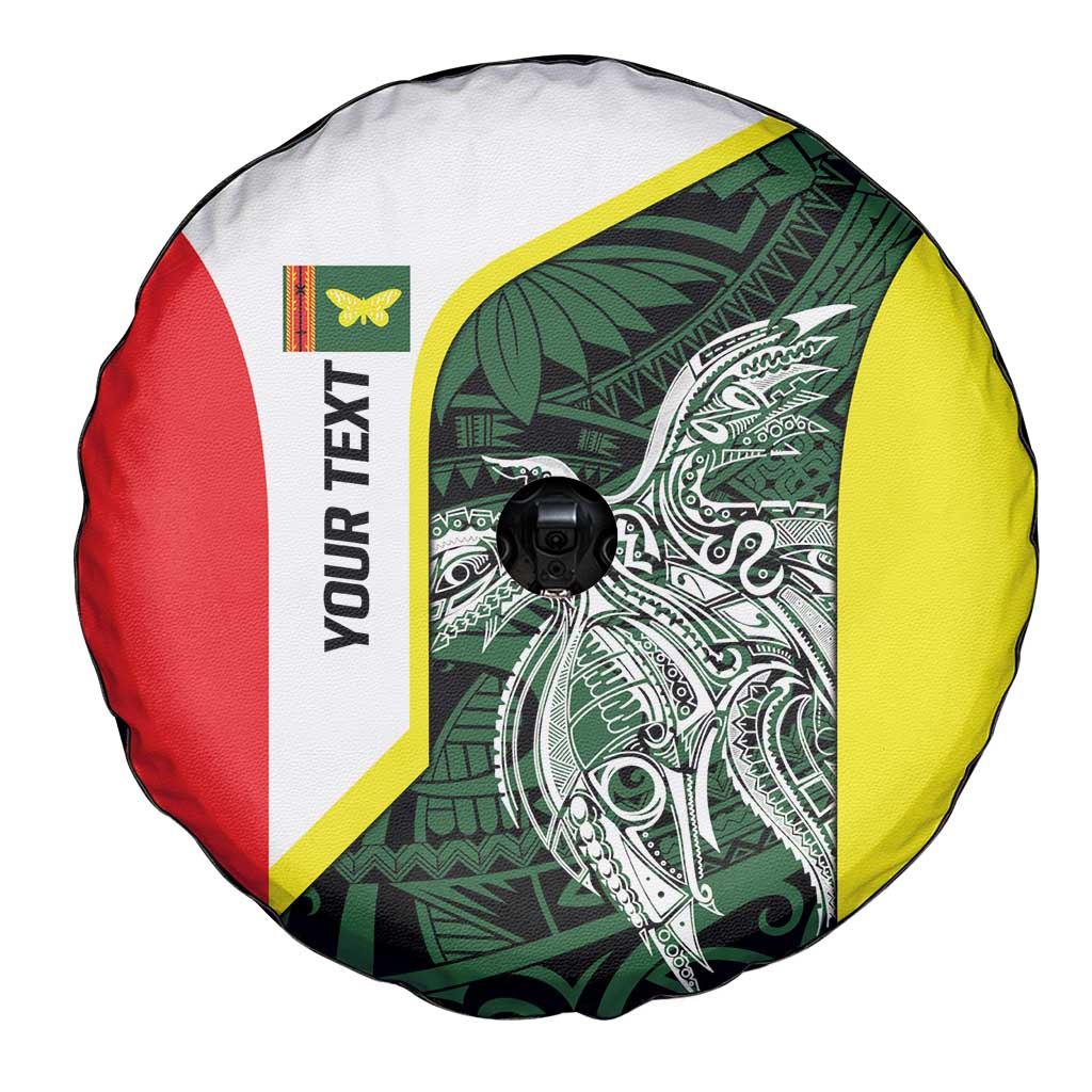 Personalised PNG Oro Province Spare Tire Cover Bird of Paradise Tattoo Flag Motif - Polynesian Pride