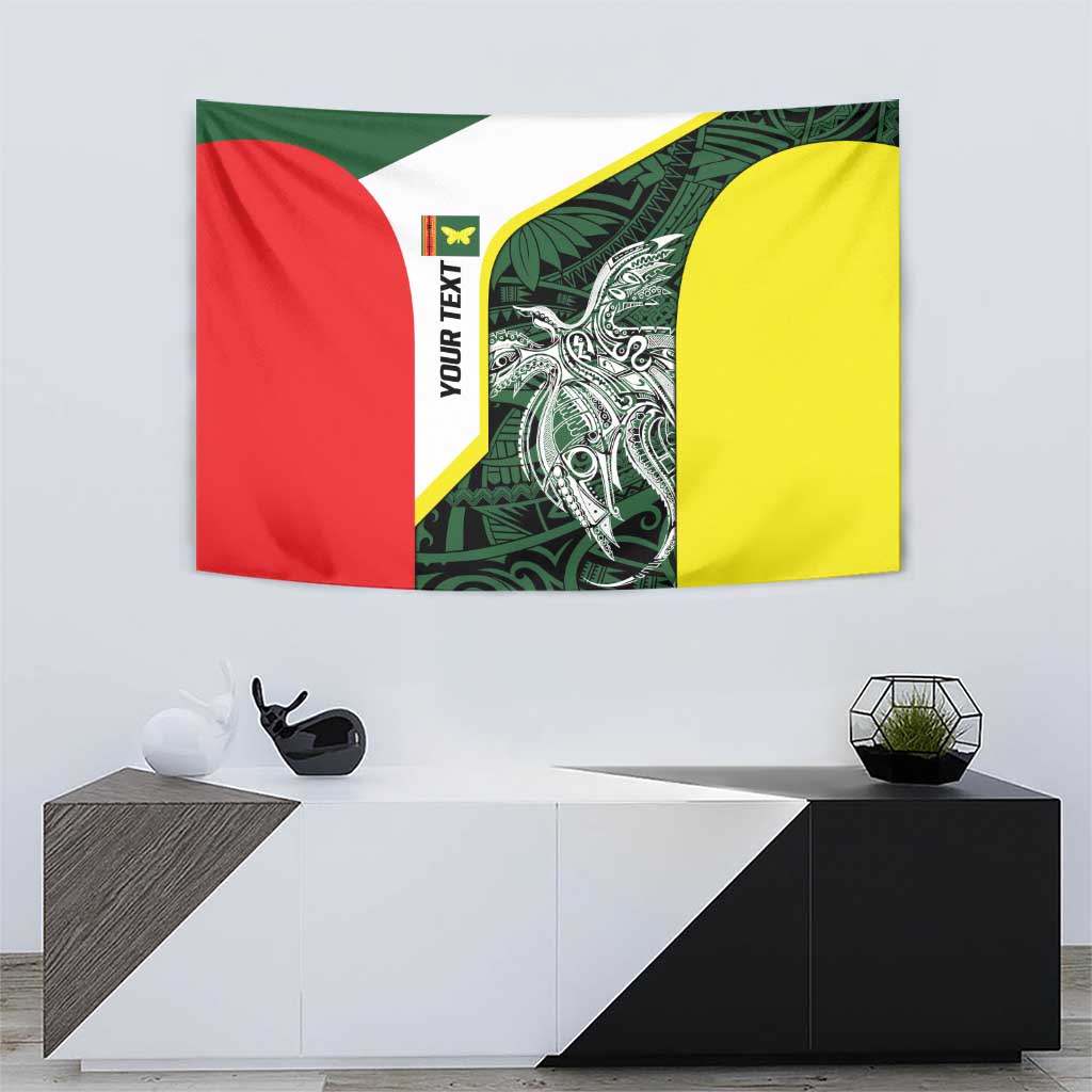 Personalised PNG Oro Province Tapestry Bird of Paradise Tattoo Flag Motif - Polynesian Pride