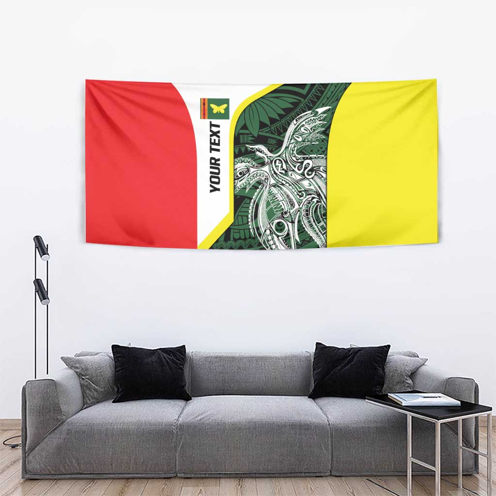 Personalised PNG Oro Province Tapestry Bird of Paradise Tattoo Flag Motif - Polynesian Pride