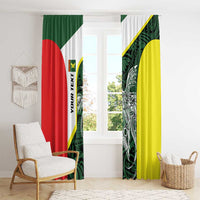 Personalised PNG Oro Province Window Curtain Bird of Paradise Tattoo Flag Motif - Polynesian Pride