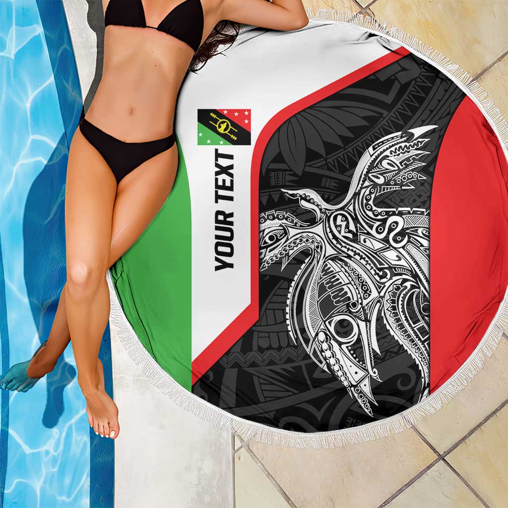 Personalised PNG Southern Highlands Province Beach Blanket Bird of Paradise Tattoo Flag Motif LT9 - Polynesian Pride