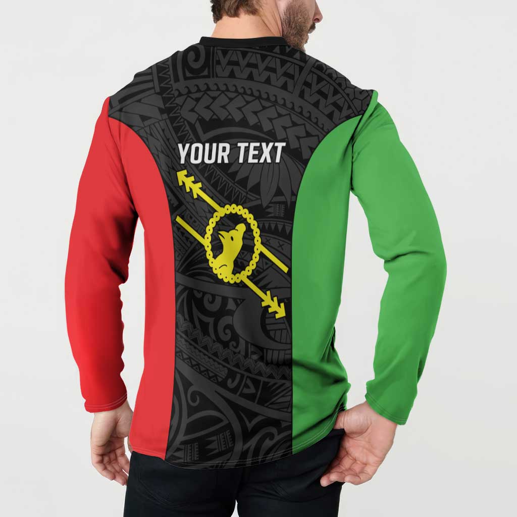 Personalised PNG Southern Highlands Province Button Sweatshirt Bird of Paradise Tattoo Flag Motif LT9 - Polynesian Pride