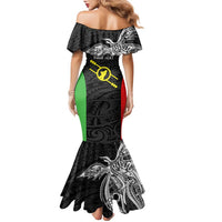 Personalised PNG Southern Highlands Province Family Matching Mermaid Dress and Hawaiian Shirt Bird of Paradise Tattoo Flag Motif LT9 - Polynesian Pride