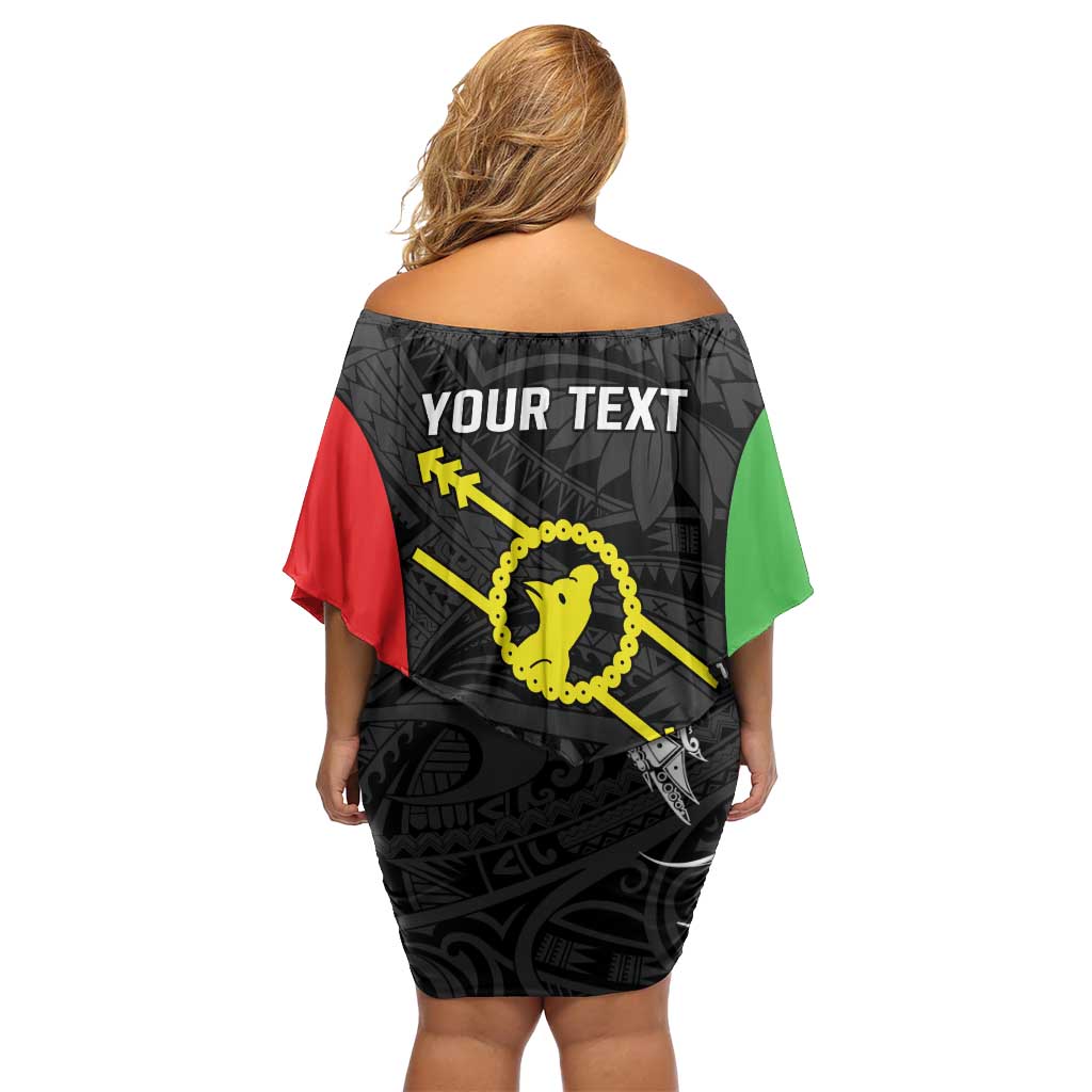 Personalised PNG Southern Highlands Province Family Matching Off Shoulder Short Dress and Hawaiian Shirt Bird of Paradise Tattoo Flag Motif LT9 - Polynesian Pride