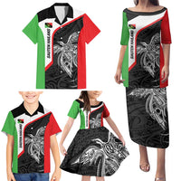 Personalised PNG Southern Highlands Province Family Matching Puletasi and Hawaiian Shirt Bird of Paradise Tattoo Flag Motif LT9 - Polynesian Pride