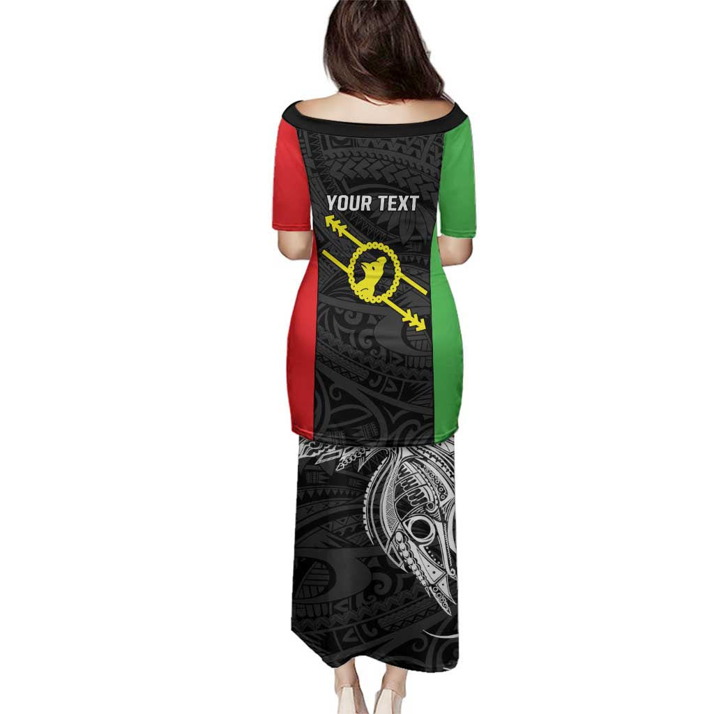 Personalised PNG Southern Highlands Province Family Matching Puletasi and Hawaiian Shirt Bird of Paradise Tattoo Flag Motif LT9 - Polynesian Pride