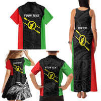 Personalised PNG Southern Highlands Province Family Matching Tank Maxi Dress and Hawaiian Shirt Bird of Paradise Tattoo Flag Motif LT9 - Polynesian Pride