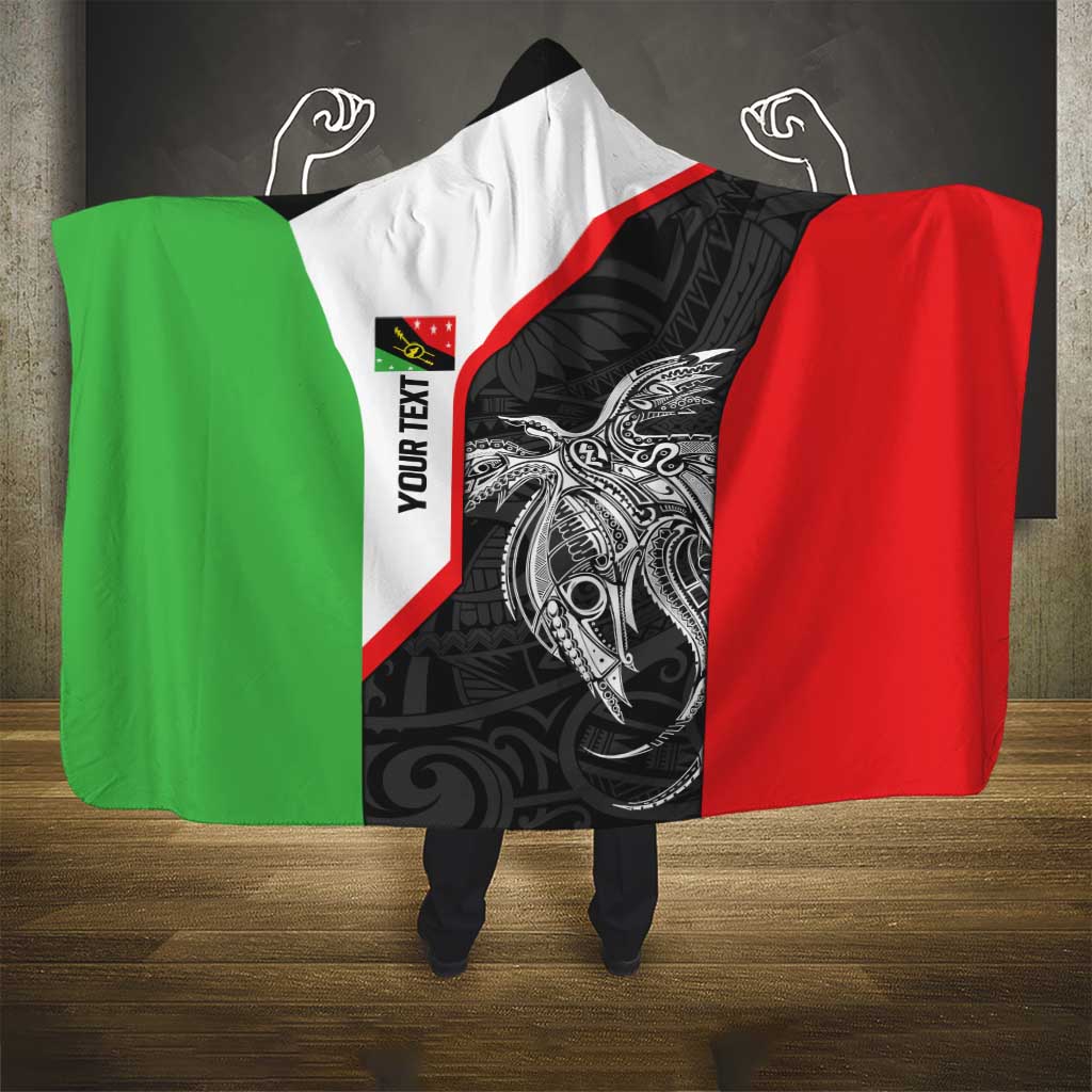 Personalised PNG Southern Highlands Province Hooded Blanket Bird of Paradise Tattoo Flag Motif - Polynesian Pride