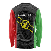 Personalised PNG Southern Highlands Province Long Sleeve Shirt Bird of Paradise Tattoo Flag Motif LT9 - Polynesian Pride