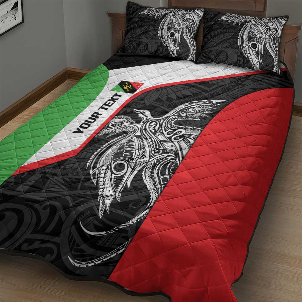 Personalised PNG Southern Highlands Province Quilt Bed Set Bird of Paradise Tattoo Flag Motif - Polynesian Pride