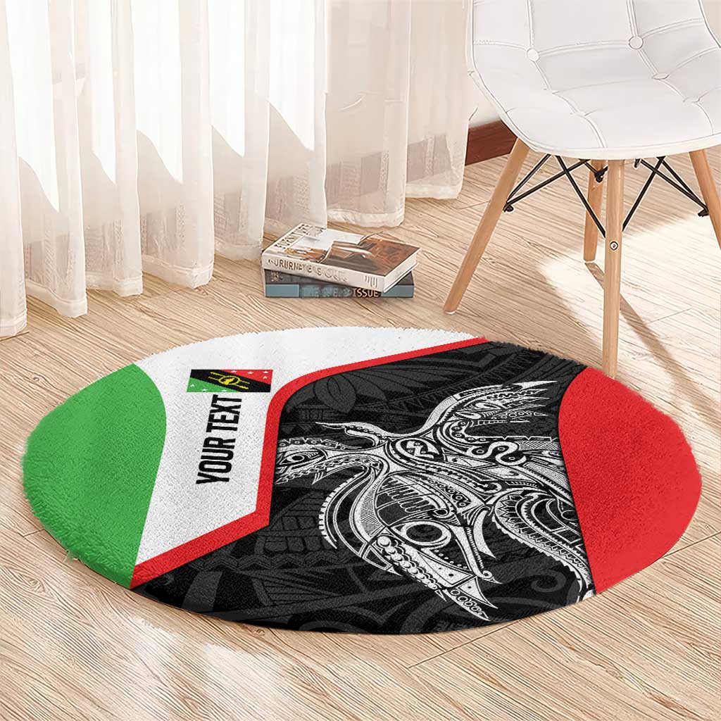 Personalised PNG Southern Highlands Province Round Carpet Bird of Paradise Tattoo Flag Motif - Polynesian Pride