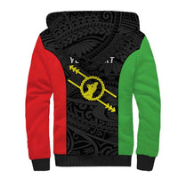 Personalised PNG Southern Highlands Province Sherpa Hoodie Bird of Paradise Tattoo Flag Motif LT9 - Polynesian Pride