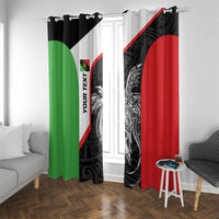 Personalised PNG Southern Highlands Province Window Curtain Bird of Paradise Tattoo Flag Motif - Polynesian Pride