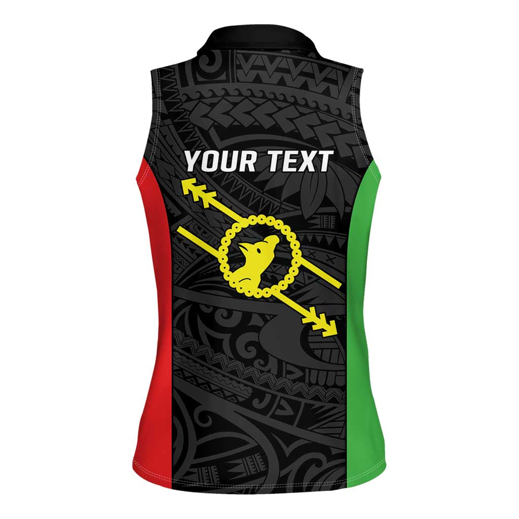 Personalised PNG Southern Highlands Province Women Sleeveless Polo Shirt Bird of Paradise Tattoo Flag Motif - Polynesian Pride