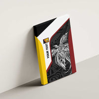 Personalised PNG Western Province Canvas Wall Art Bird of Paradise Tattoo Flag Motif LT9 - Polynesian Pride