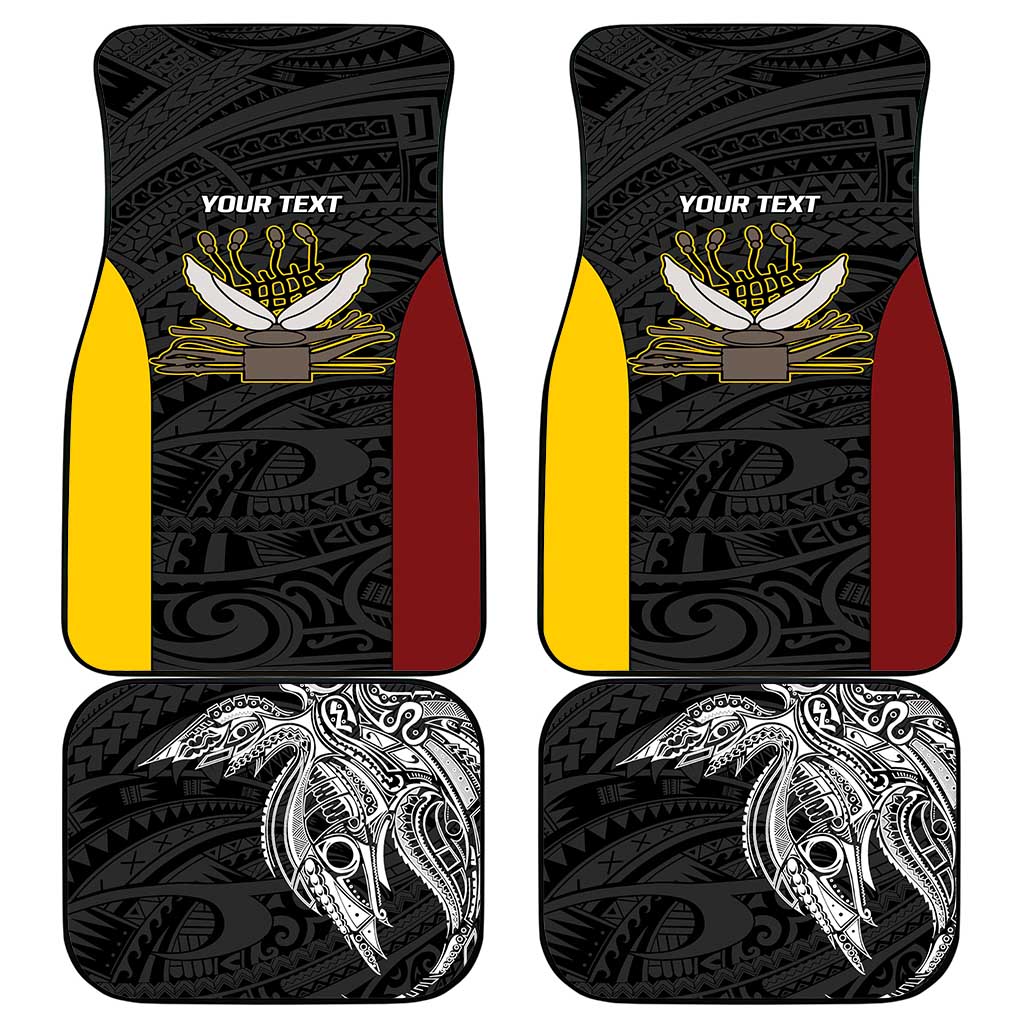 Personalised PNG Western Province Car Mats Bird of Paradise Tattoo Flag Motif LT9 - Polynesian Pride