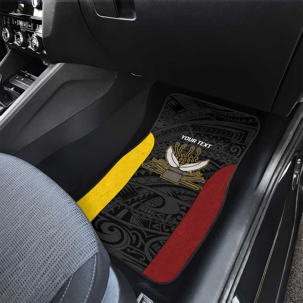 Personalised PNG Western Province Car Mats Bird of Paradise Tattoo Flag Motif LT9 - Polynesian Pride