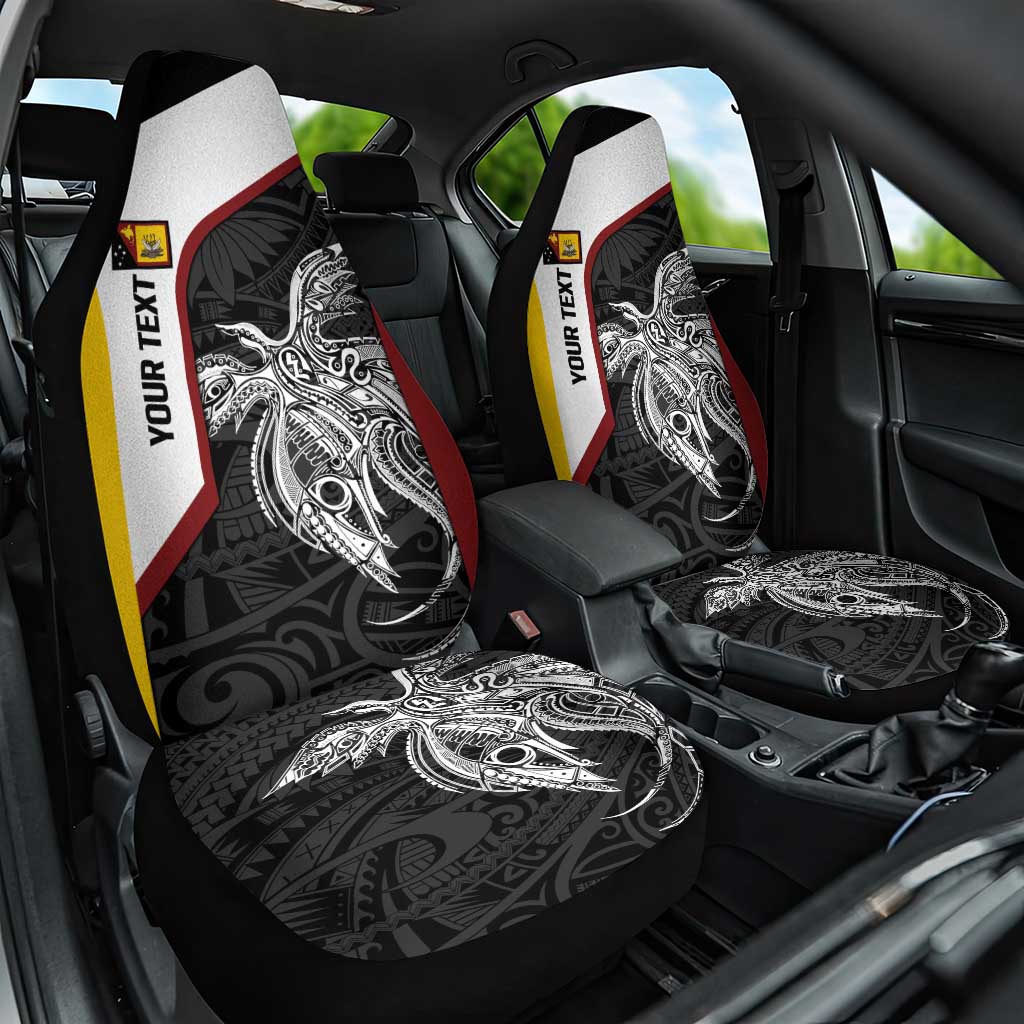 Personalised PNG Western Province Car Seat Cover Bird of Paradise Tattoo Flag Motif - Polynesian Pride