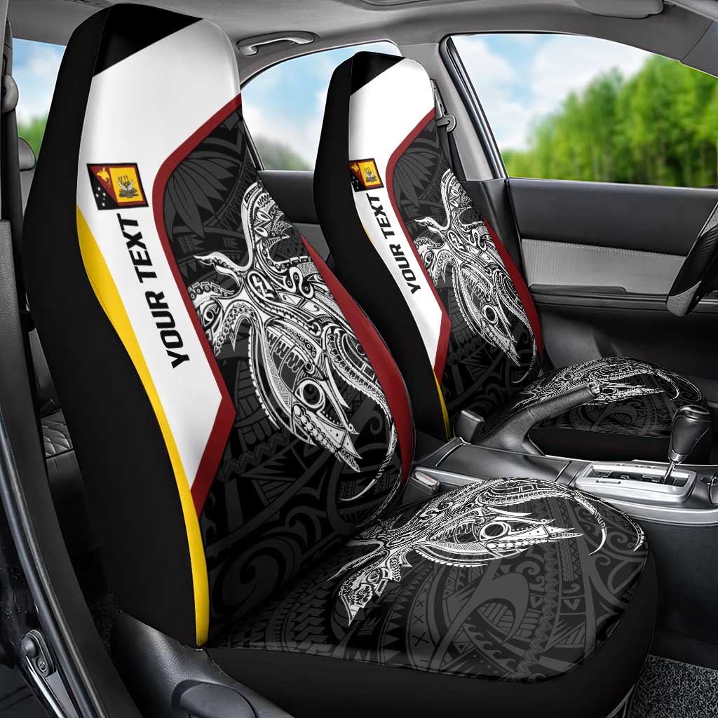 Personalised PNG Western Province Car Seat Cover Bird of Paradise Tattoo Flag Motif - Polynesian Pride