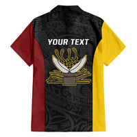 Personalised PNG Western Province Family Matching Long Sleeve Bodycon Dress and Hawaiian Shirt Bird of Paradise Tattoo Flag Motif LT9 - Polynesian Pride