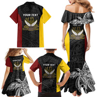 Personalised PNG Western Province Family Matching Mermaid Dress and Hawaiian Shirt Bird of Paradise Tattoo Flag Motif LT9 - Polynesian Pride