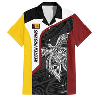 Personalised PNG Western Province Family Matching Off The Shoulder Long Sleeve Dress and Hawaiian Shirt Bird of Paradise Tattoo Flag Motif LT9 Dad's Shirt - Short Sleeve Red - Polynesian Pride