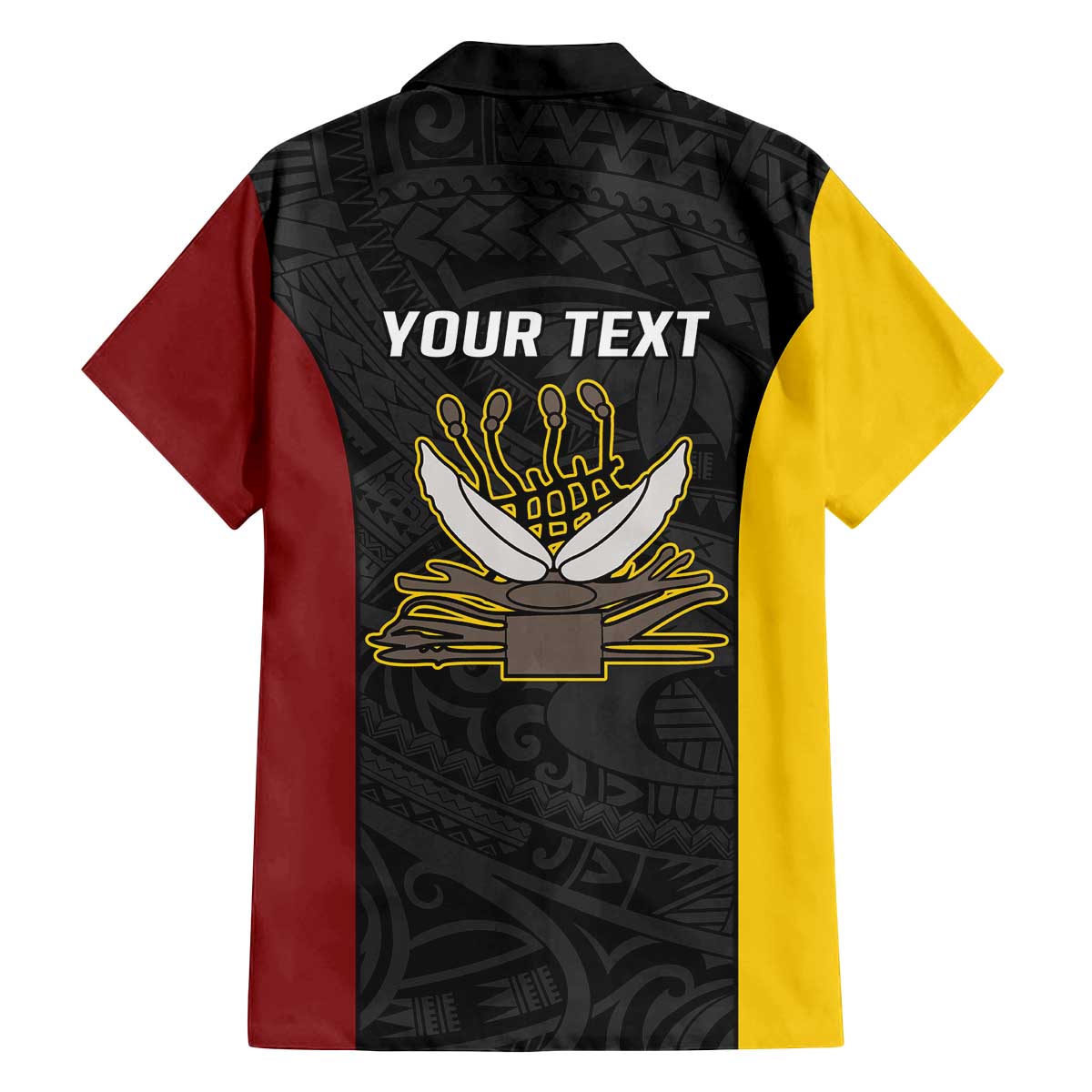 Personalised PNG Western Province Family Matching Off The Shoulder Long Sleeve Dress and Hawaiian Shirt Bird of Paradise Tattoo Flag Motif LT9 - Polynesian Pride