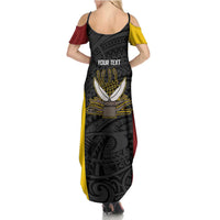 Personalised PNG Western Province Family Matching Summer Maxi Dress and Hawaiian Shirt Bird of Paradise Tattoo Flag Motif LT9 - Polynesian Pride