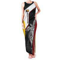 Personalised PNG Western Province Family Matching Tank Maxi Dress and Hawaiian Shirt Bird of Paradise Tattoo Flag Motif LT9 Mom's Dress Red - Polynesian Pride