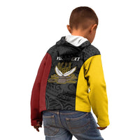 Personalised PNG Western Province Kid Hoodie Bird of Paradise Tattoo Flag Motif - Polynesian Pride