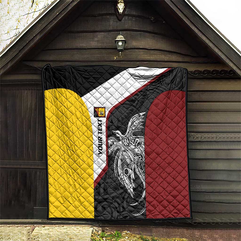 Personalised PNG Western Province Quilt Bird of Paradise Tattoo Flag Motif - Polynesian Pride