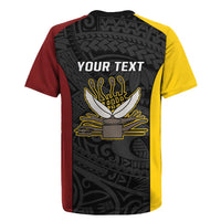 Personalised PNG Western Province Rugby Jersey Bird of Paradise Tattoo Flag Motif - Polynesian Pride