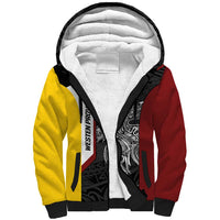 Personalised PNG Western Province Sherpa Hoodie Bird of Paradise Tattoo Flag Motif LT9 Unisex Red - Polynesian Pride