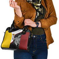 Personalised PNG Western Province Shoulder Handbag Bird of Paradise Tattoo Flag Motif - Polynesian Pride