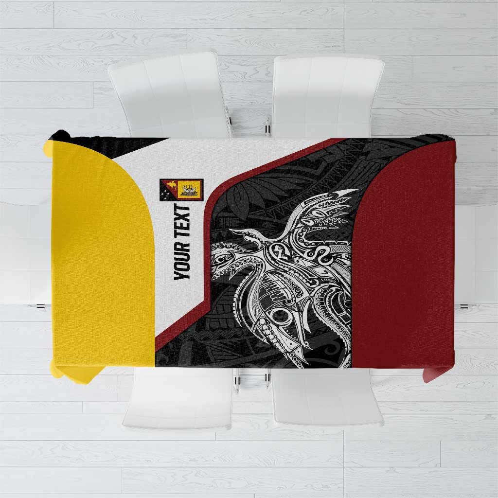 Personalised PNG Western Province Tablecloth Bird of Paradise Tattoo Flag Motif LT9 Red - Polynesian Pride