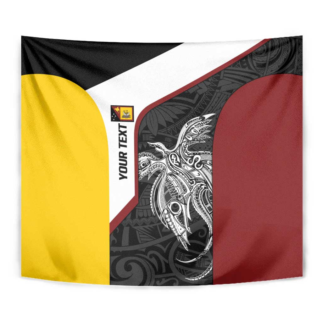 Personalised PNG Western Province Tapestry Bird of Paradise Tattoo Flag Motif - Polynesian Pride