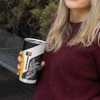 Personalised PNG Western Province Tumbler Cup Bird of Paradise Tattoo Flag Motif - Polynesian Pride