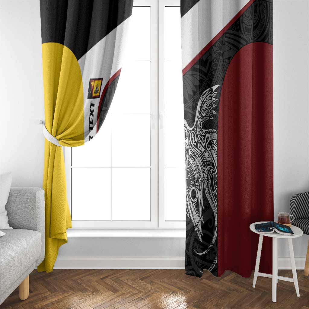 Personalised PNG Western Province Window Curtain Bird of Paradise Tattoo Flag Motif - Polynesian Pride