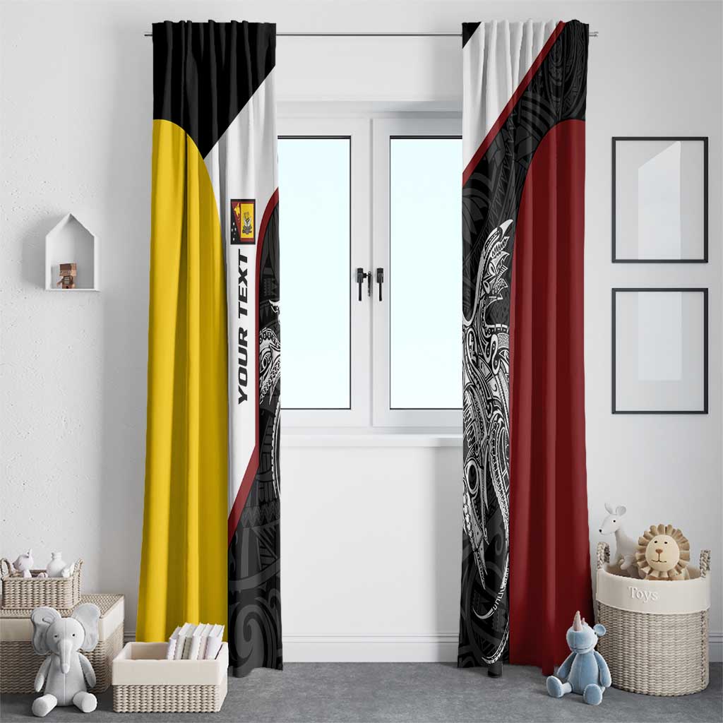 Personalised PNG Western Province Window Curtain Bird of Paradise Tattoo Flag Motif - Polynesian Pride