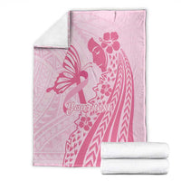 Pacific Girl and Butterfly Cancer Ribbon Personalised Blanket LT9 - Polynesian Pride