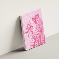 Pacific Girl and Butterfly Cancer Ribbon Personalised Canvas Wall Art LT9 - Polynesian Pride